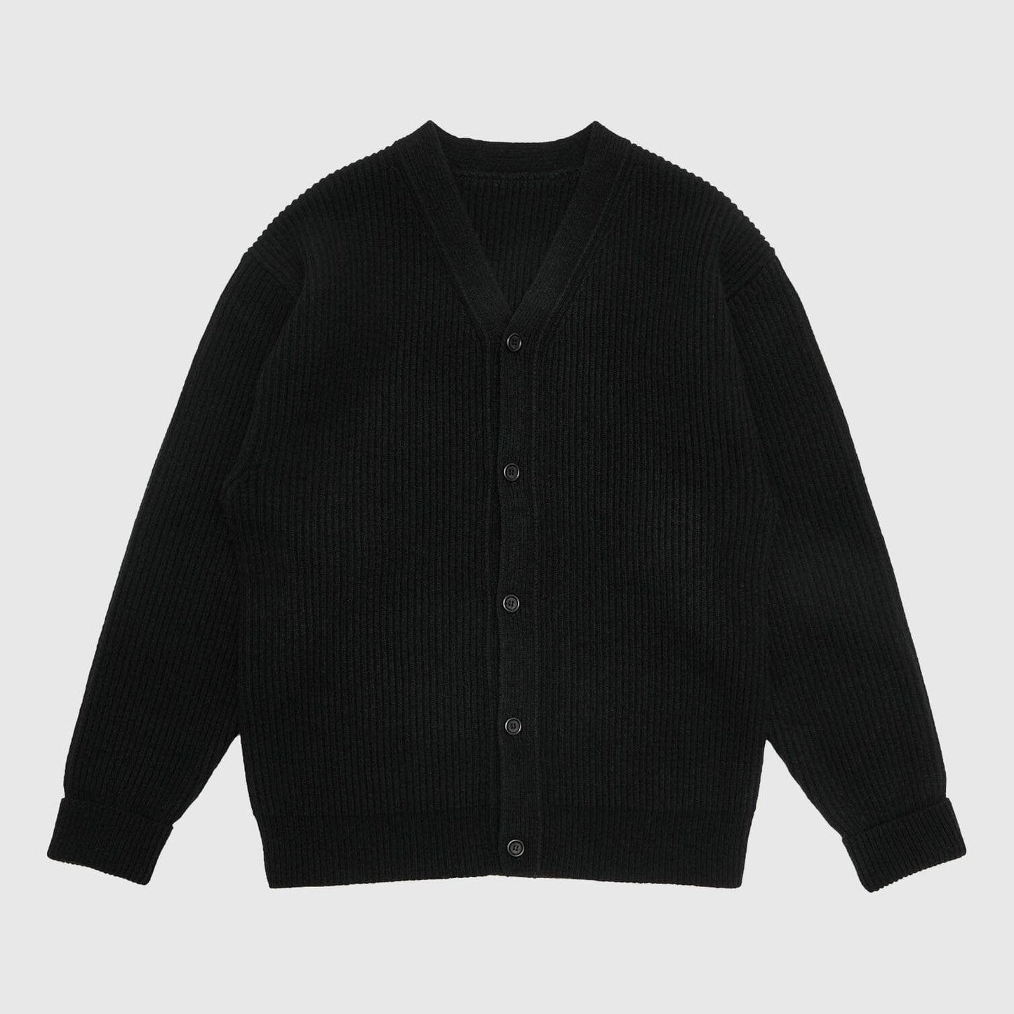 Amomento High V-Neck Cardigan - Black Knitwear Amomento 