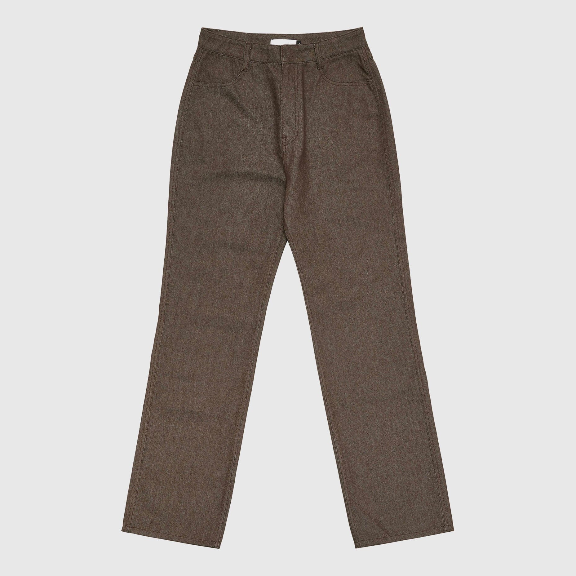 Amomento Mens Colored Straight Fit Denim - Brown Pants Amomento 