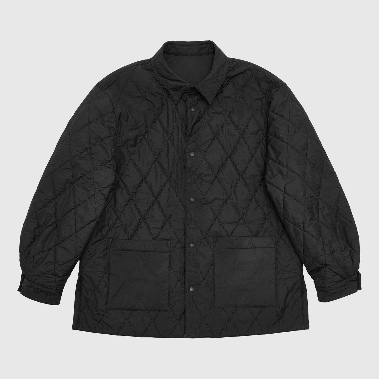 Amomento Reversible Quilted Shirt Jacket - Black Jacket Amomento 