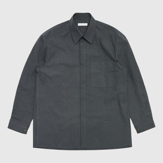Amomento Square Pocket Oversized Shirt - Charcoal Shirt Amomento 