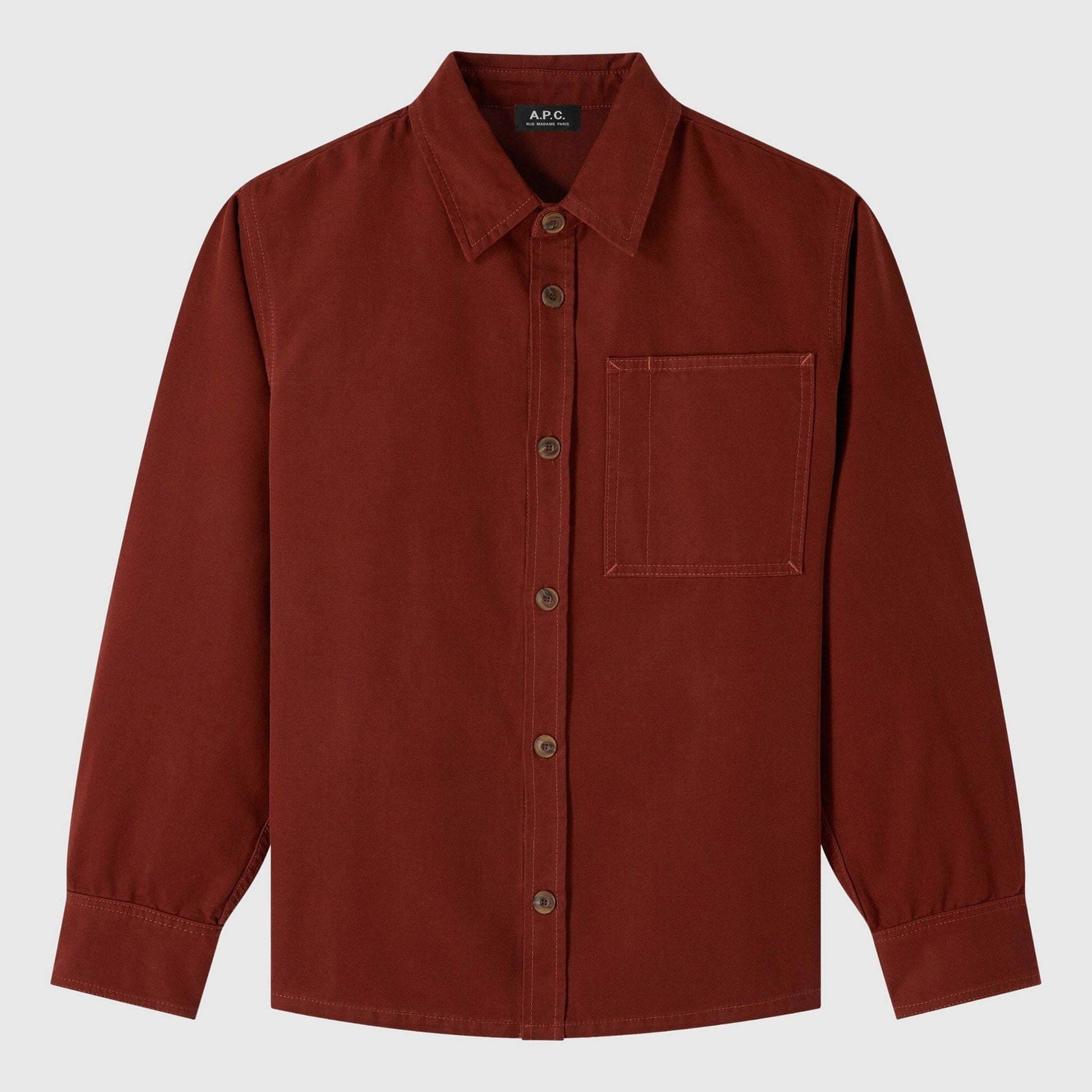 A.P.C. Cavalier Graham Overshirt - Brick Red Overshirt A.P.C. 