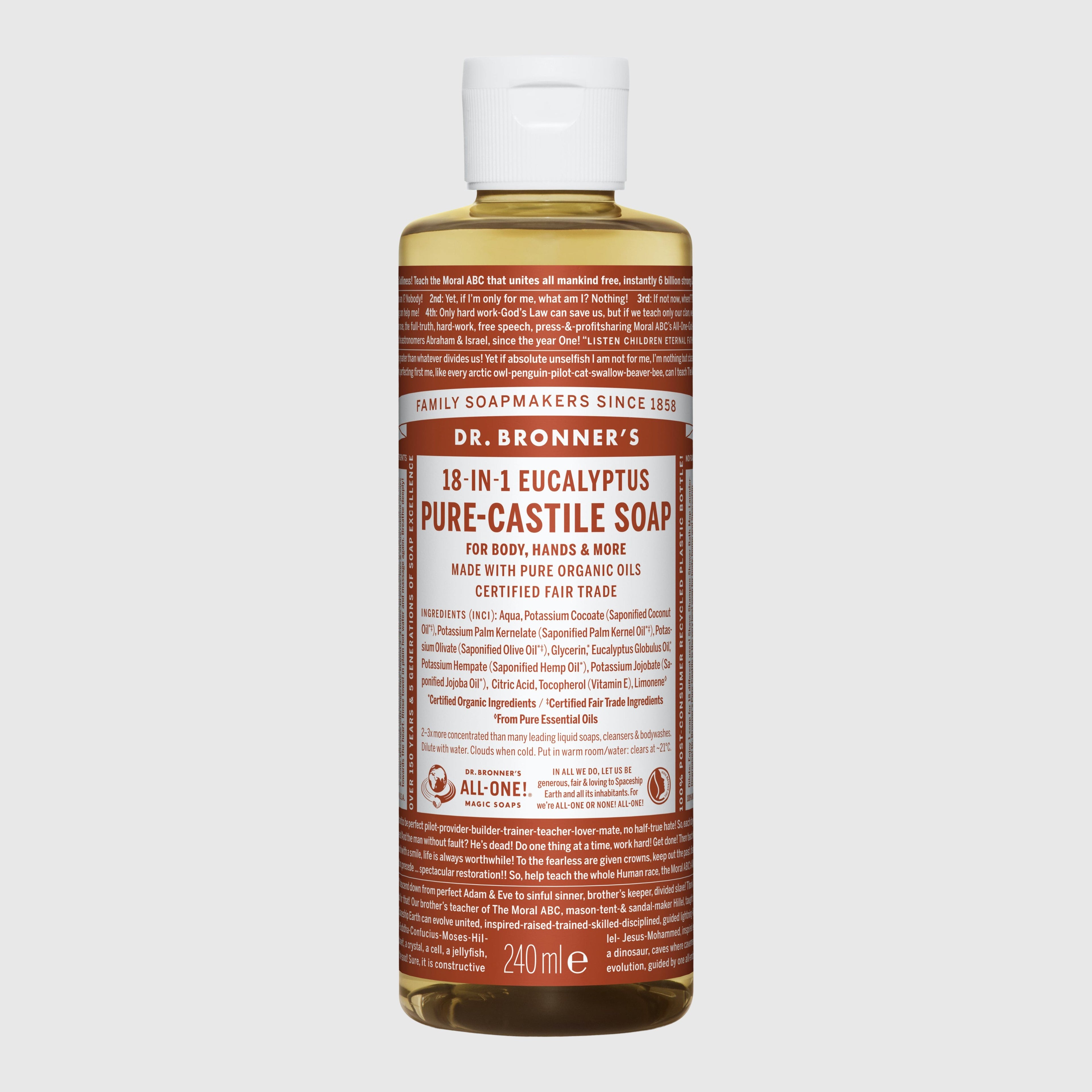 Dr. Bronner's 18-in-1 Pure-Castile Liquid Soap - Large Hand Soap Dr. Bronner's Eucalyptus 