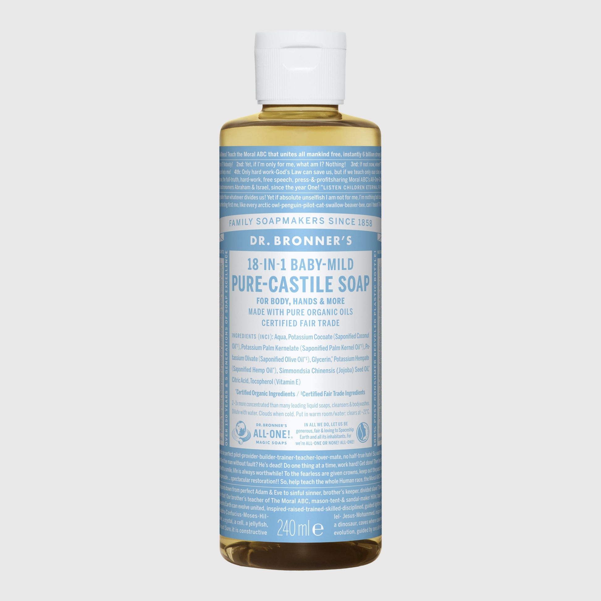 Dr. Bronner's 18-in-1 Pure-Castile Liquid Soap - Large Hand Soap Dr. Bronner's Fragrance Free 