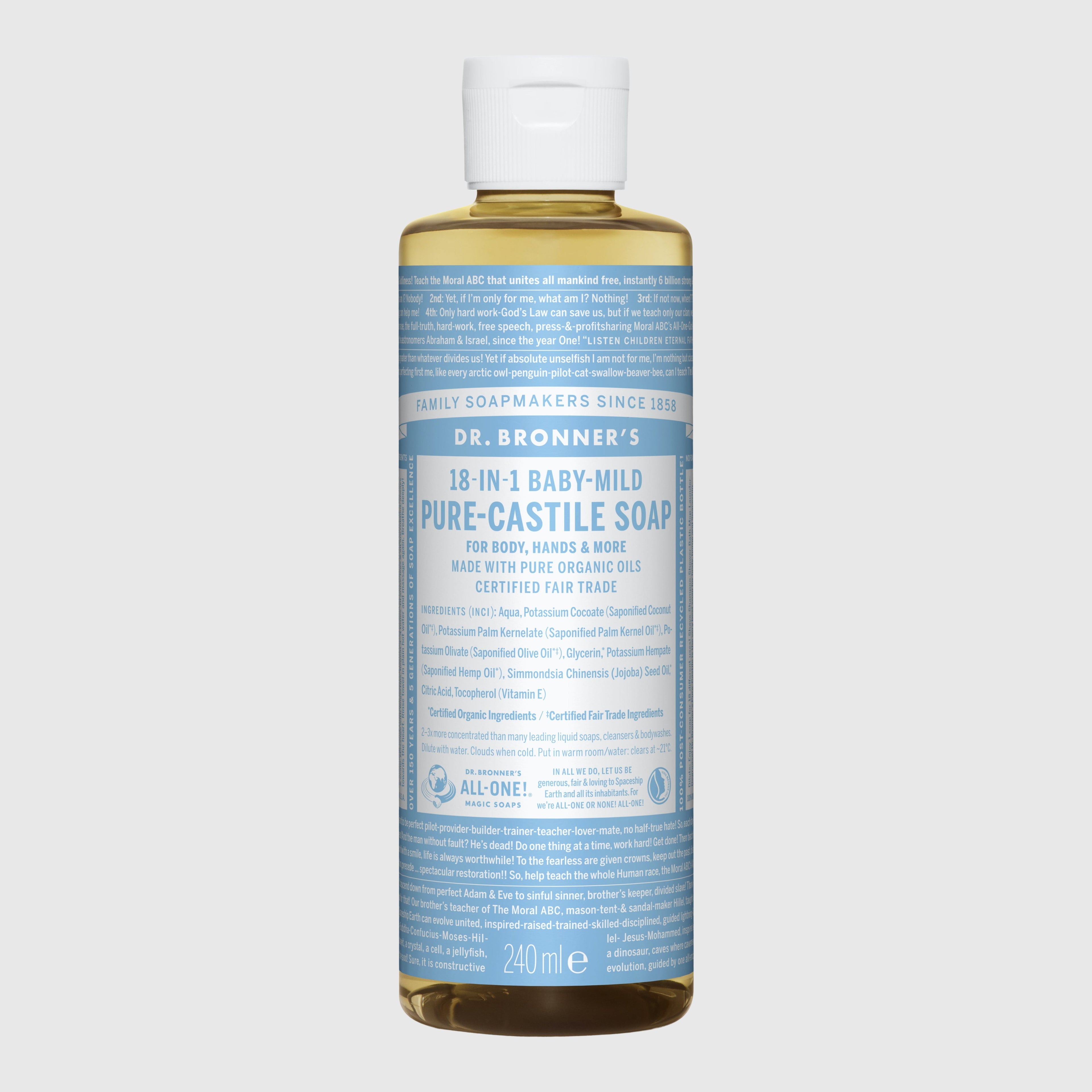 Dr. Bronner's 18-in-1 Pure-Castile Liquid Soap - Large Hand Soap Dr. Bronner's Fragrance Free 