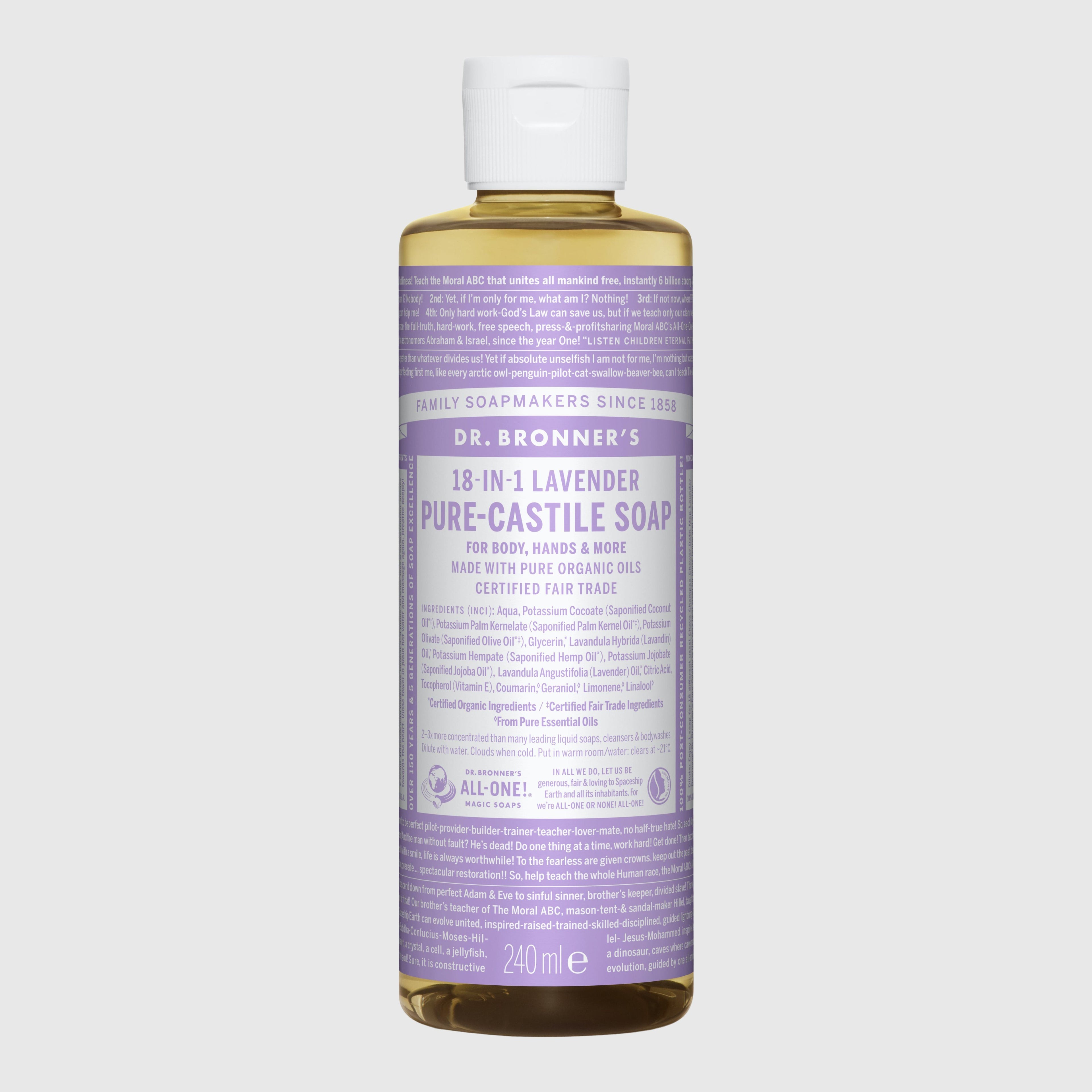 Dr. Bronner's 18-in-1 Pure-Castile Liquid Soap - Large Hand Soap Dr. Bronner's Lavender 