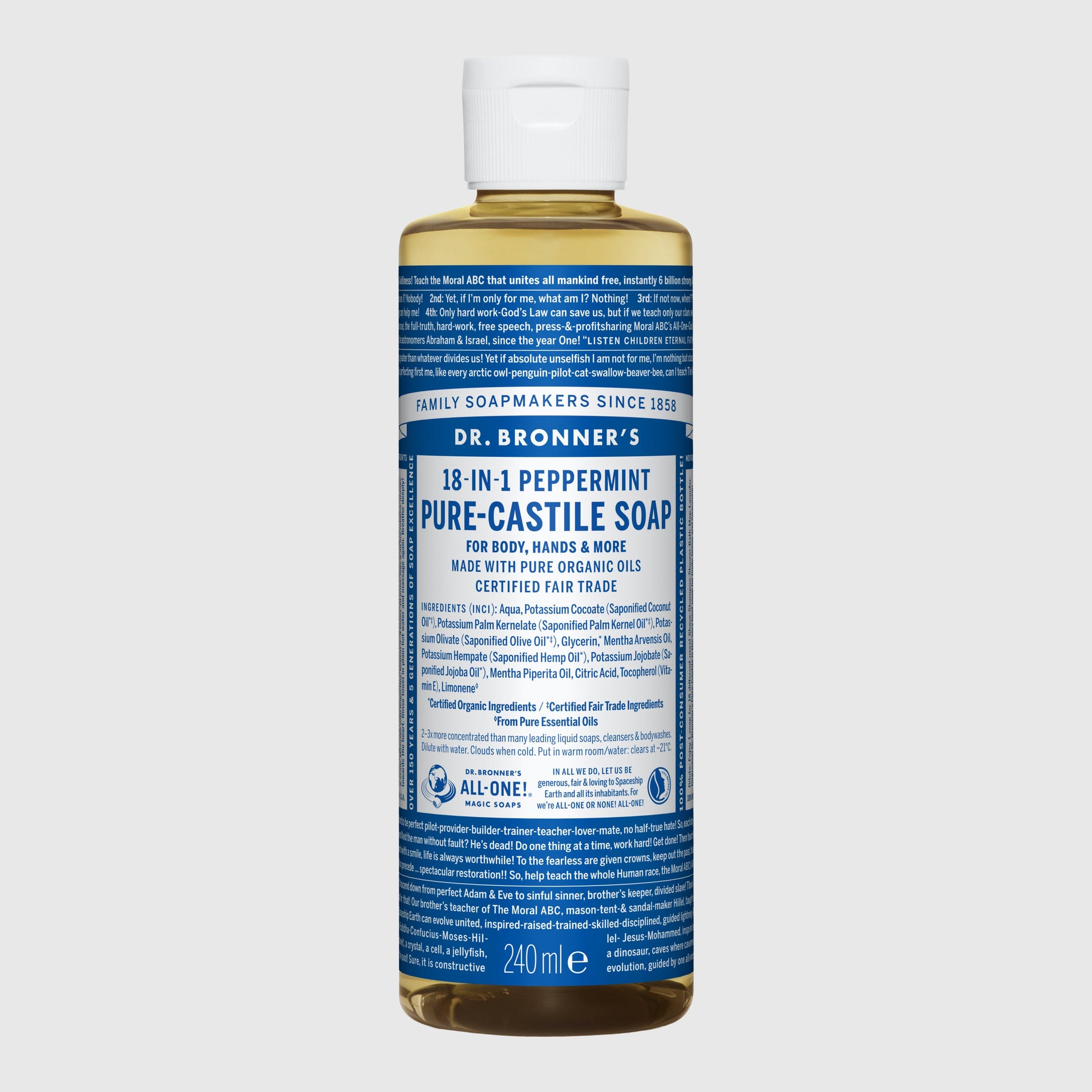 Dr. Bronner's 18-in-1 Pure-Castile Liquid Soap - Large Hand Soap Dr. Bronner's Peppermint 