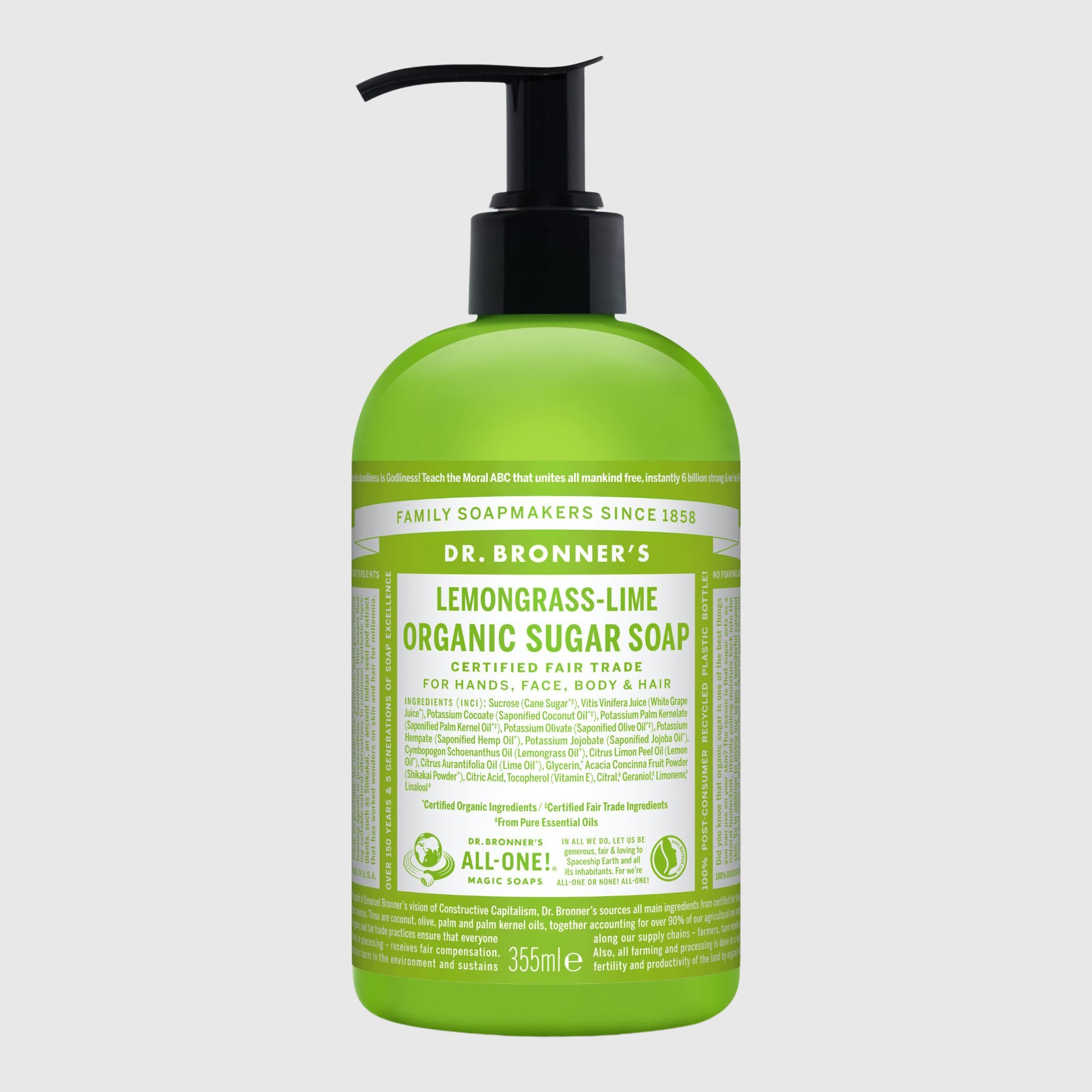 Dr. Bronner's Organic Sugar Soap Hand Soap Dr. Bronner's Lemongrass Lime 