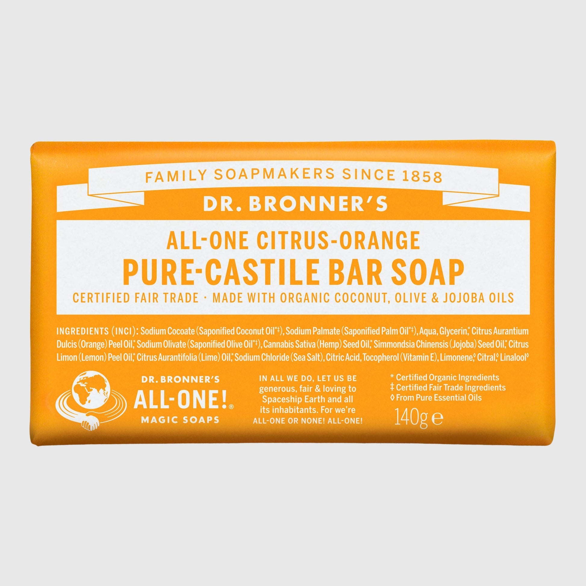Dr. Bronner's Pure Castile Bar Soap Hand Soap Dr. Bronner's Citrus Orange 