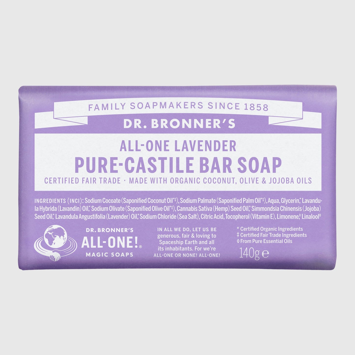 Dr. Bronner's Pure Castile Bar Soap Hand Soap Dr. Bronner's Lavender 