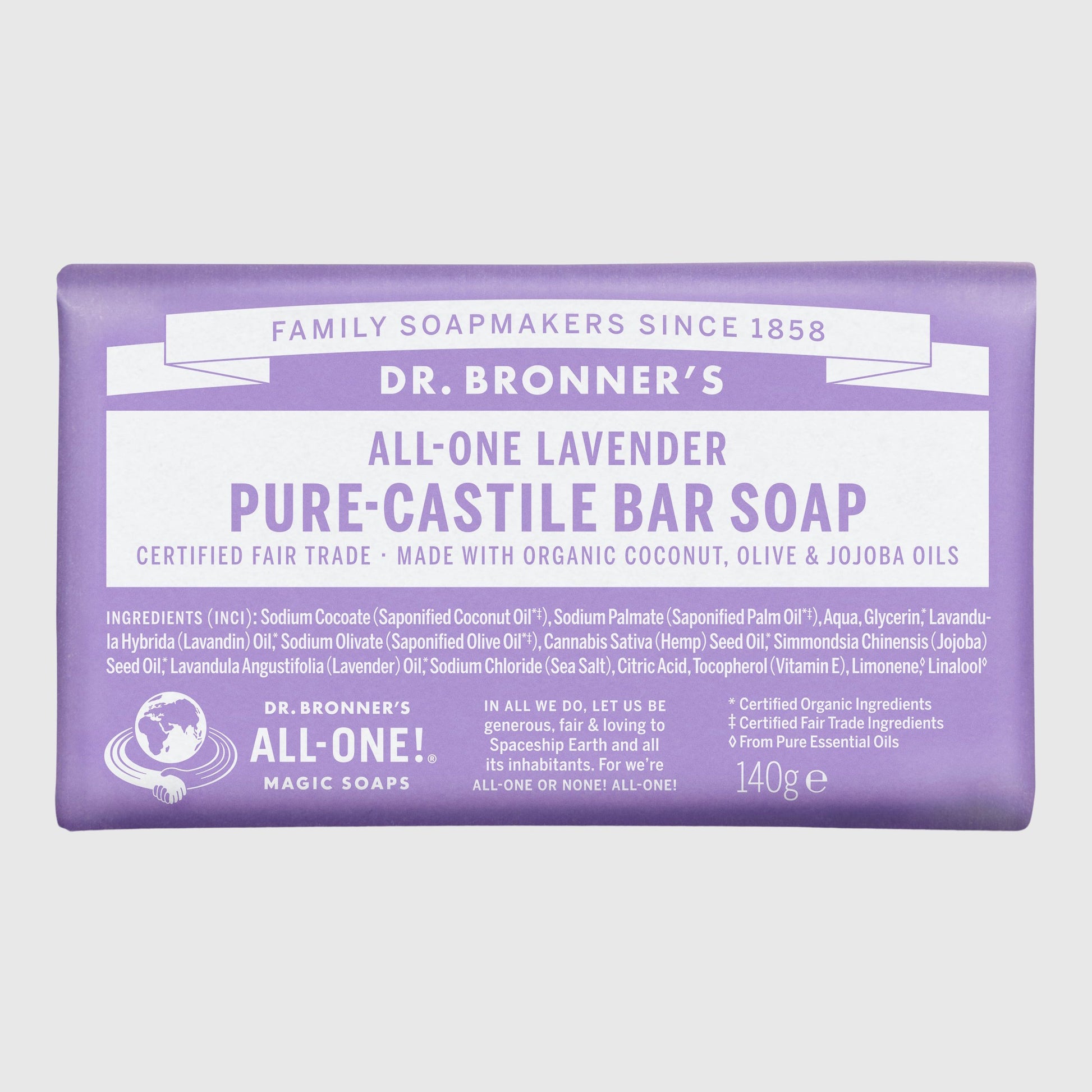 Dr. Bronner's Pure Castile Bar Soap Hand Soap Dr. Bronner's Lavender 