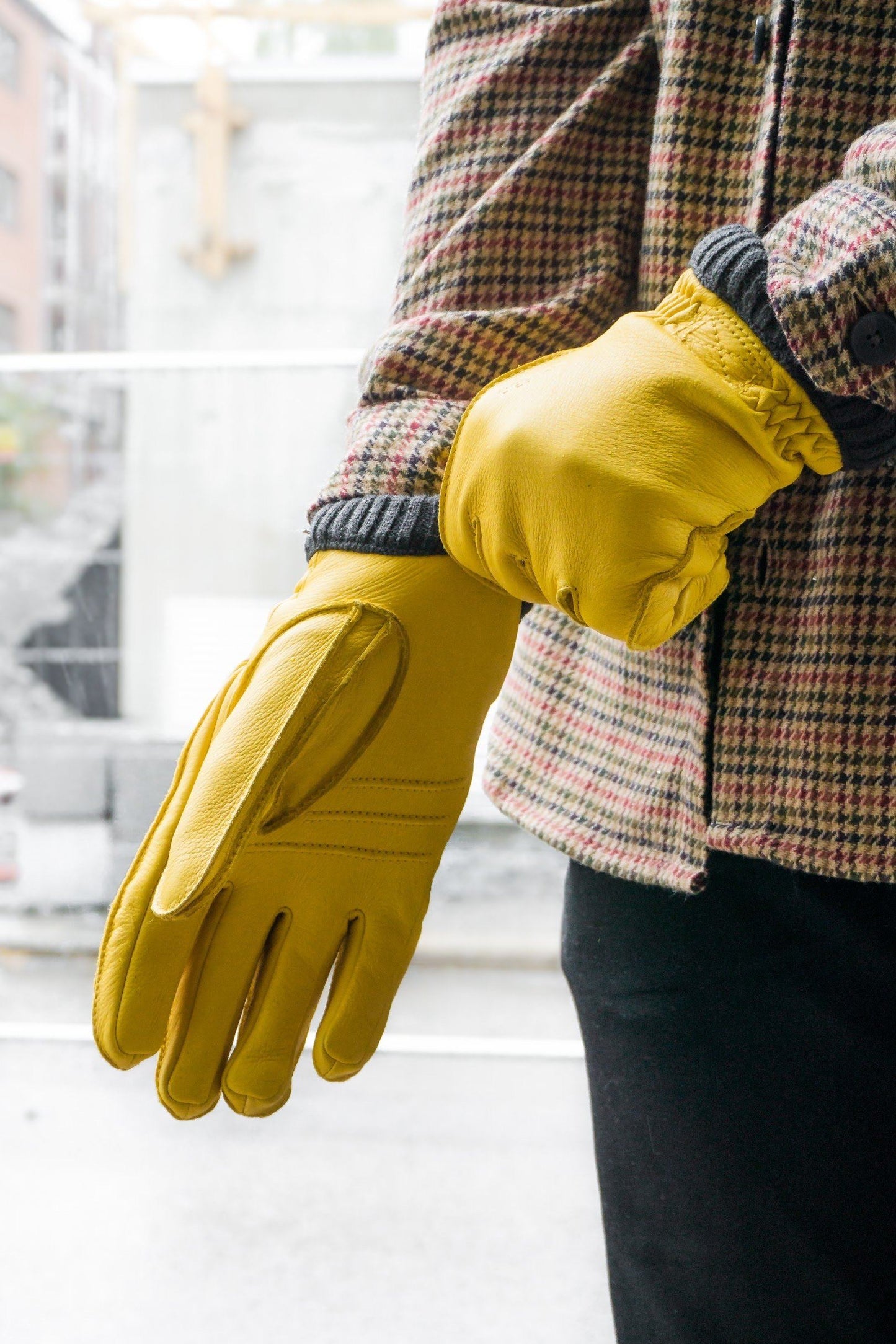 Hestra Deerskin Primaloft Rib Gloves - Natural yellow Gloves Hestra 