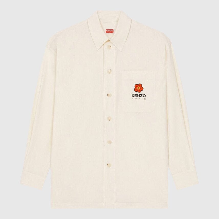 Kenzo Boke Flower Crest Oversized Shirt - Ecru Shirt Kenzo 