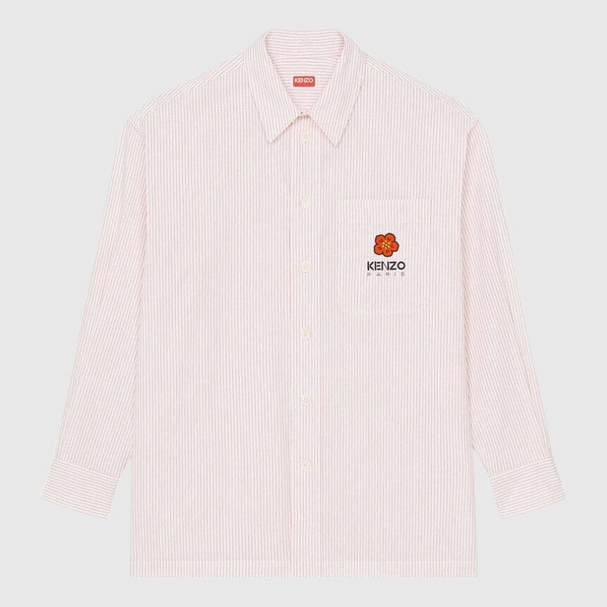 Kenzo Boke Flower Crest Stripe Shirt - Medium Red Shirt Kenzo 