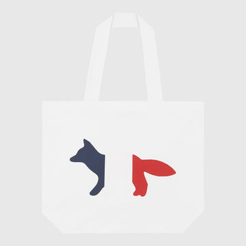 Maison Kitsuné Tricolor Fox Tote Bag - White Bag Maison Kitsuné 