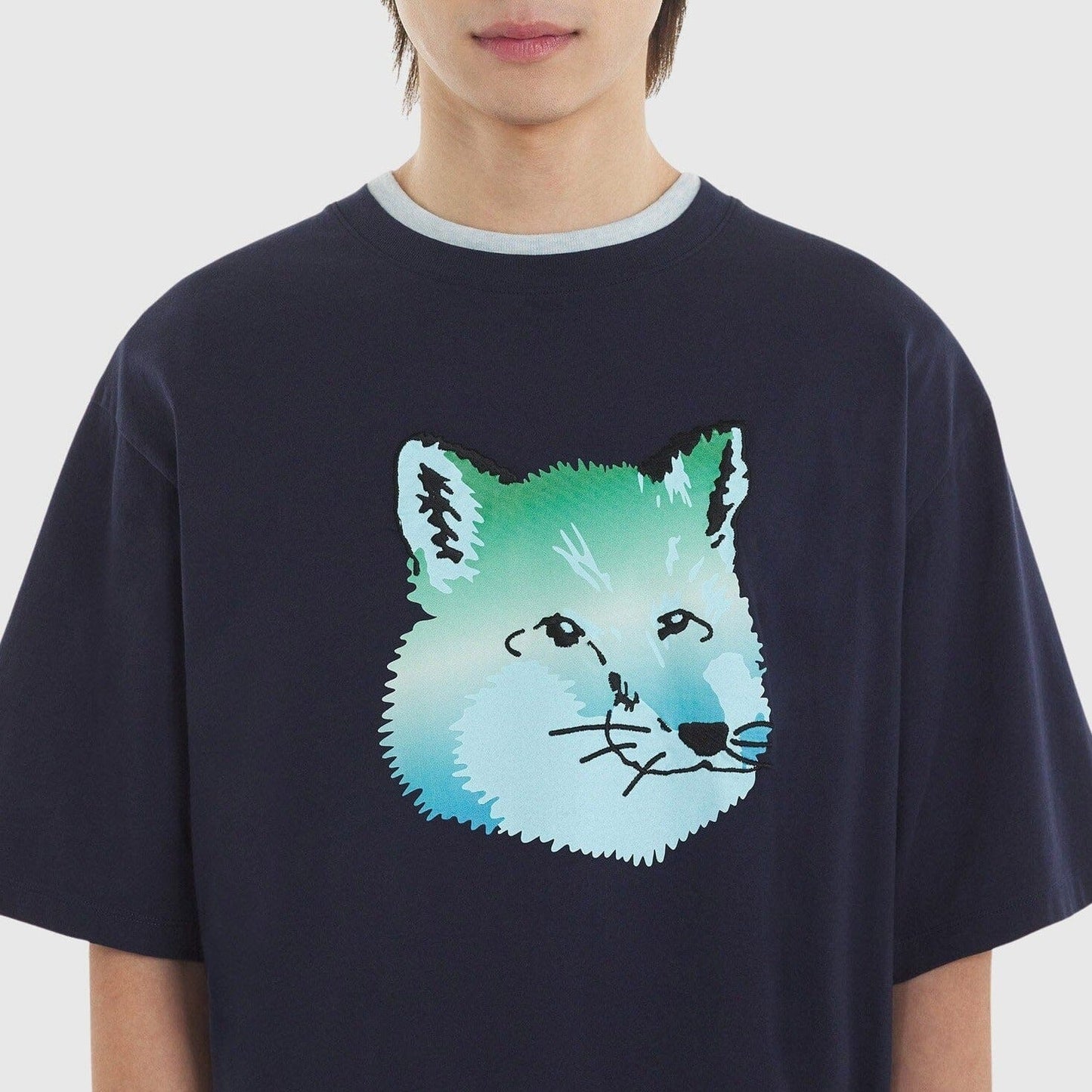 Maison Kitsuné Vibrant Fox Head Easy T-Shirt - Navy T-shirt Maison Kitsuné 