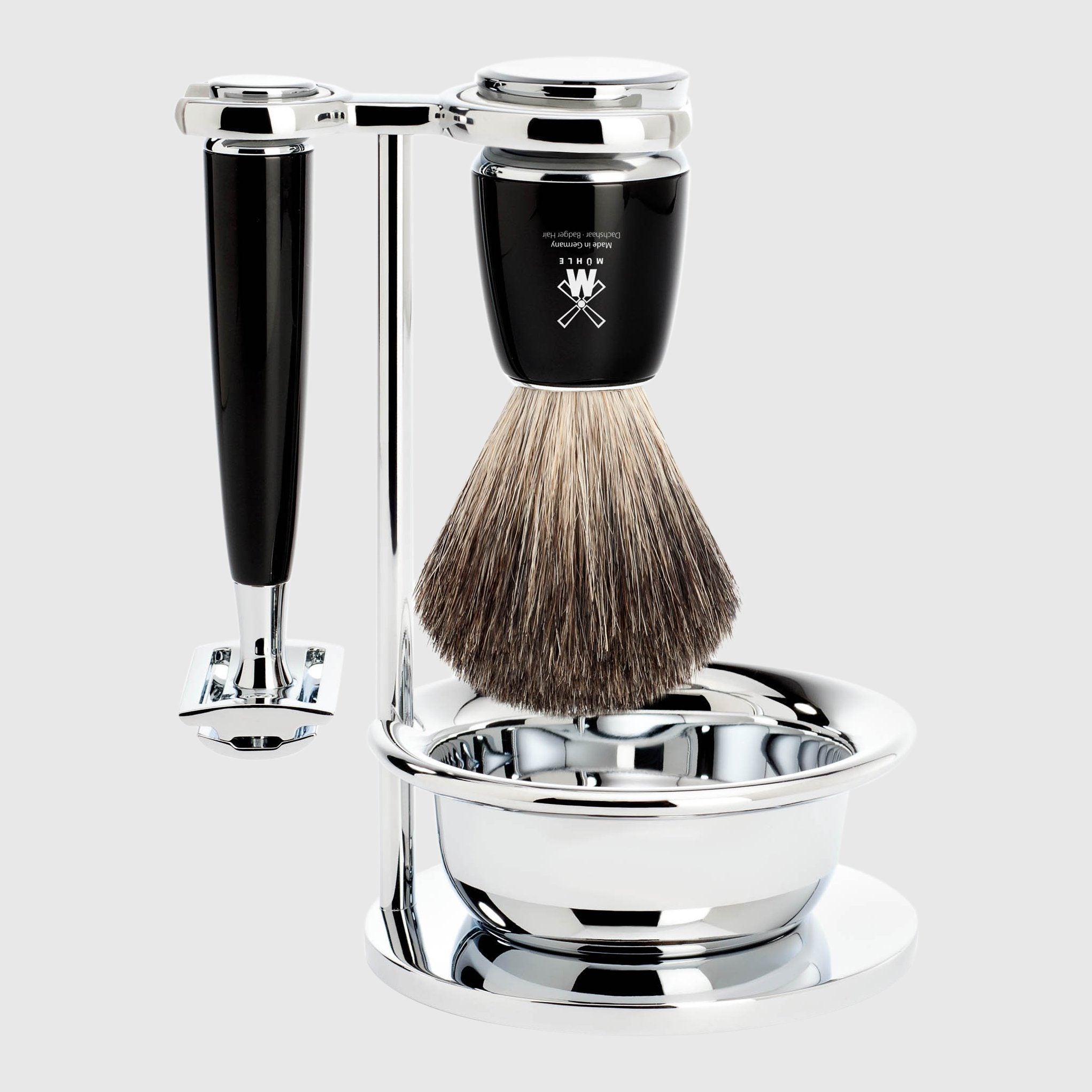 Mühle Rytmo Shaving Kit - 4 Parts Barbersett Mühle Sort Pure Badger 