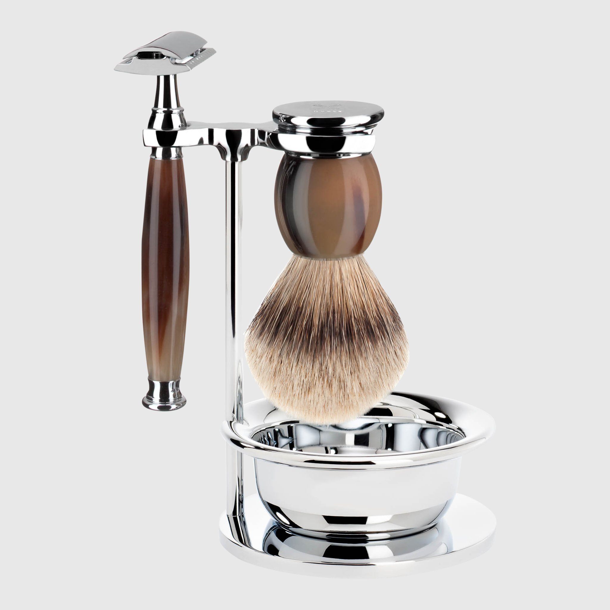 Mühle Sophist barbersett 4 deler Barbersett Mühle Bøffelhorn 