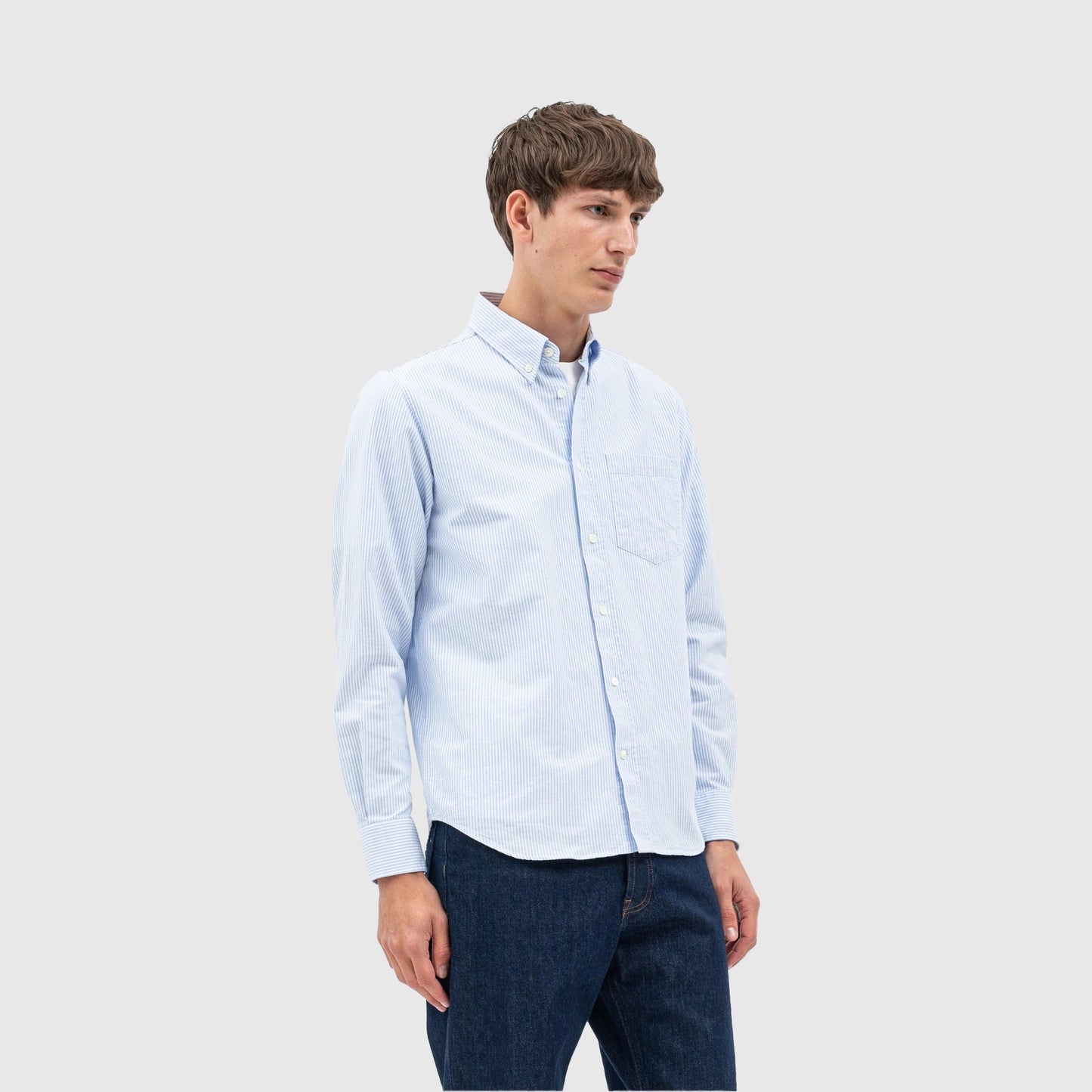 Norse Projects Algot Oxford Monogram Shirt - Blue Shirt Norse Projects 