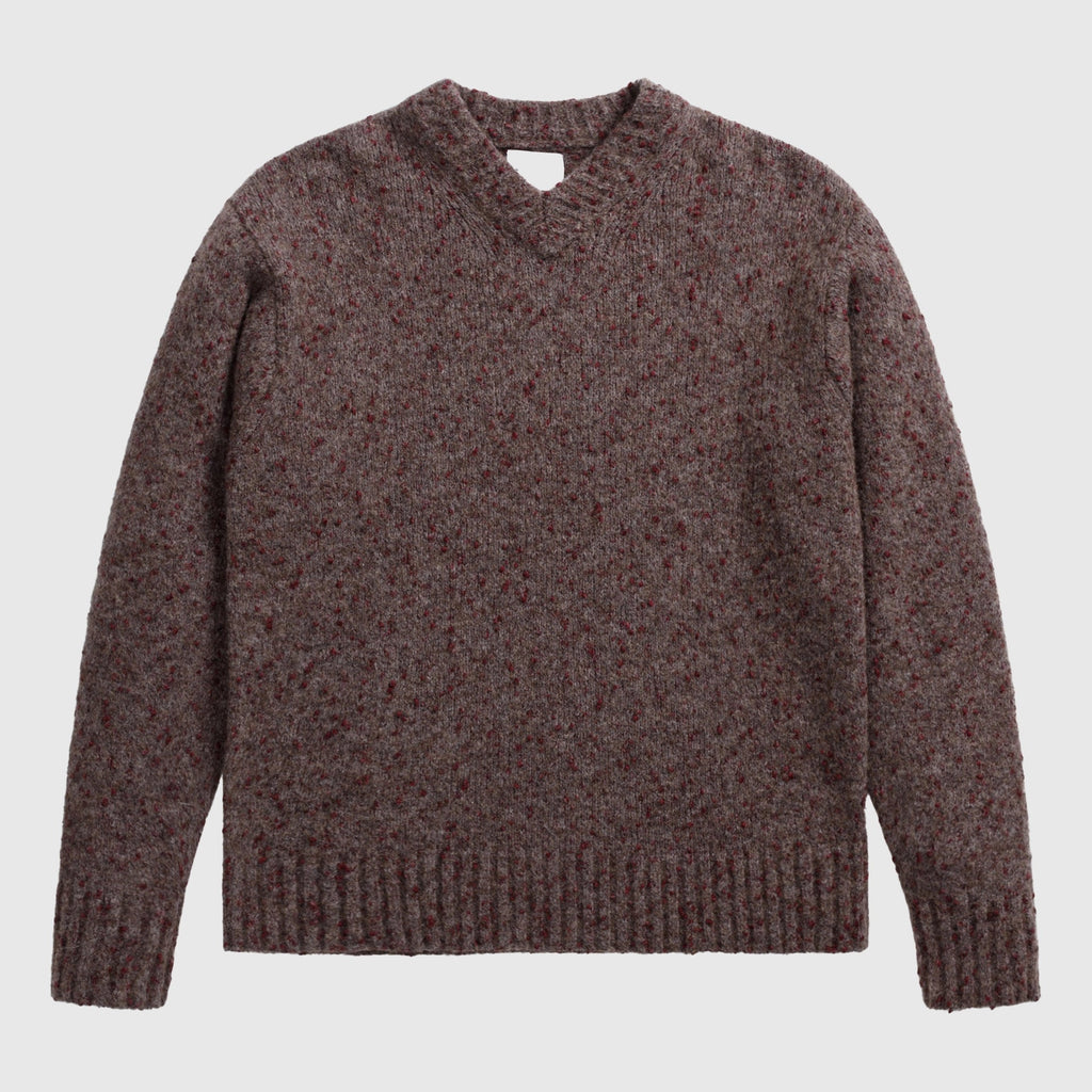 Norse Projects Rasmus Relaxed V-Neck Sweater - Burgundy Sweatshirt Norse Projects 