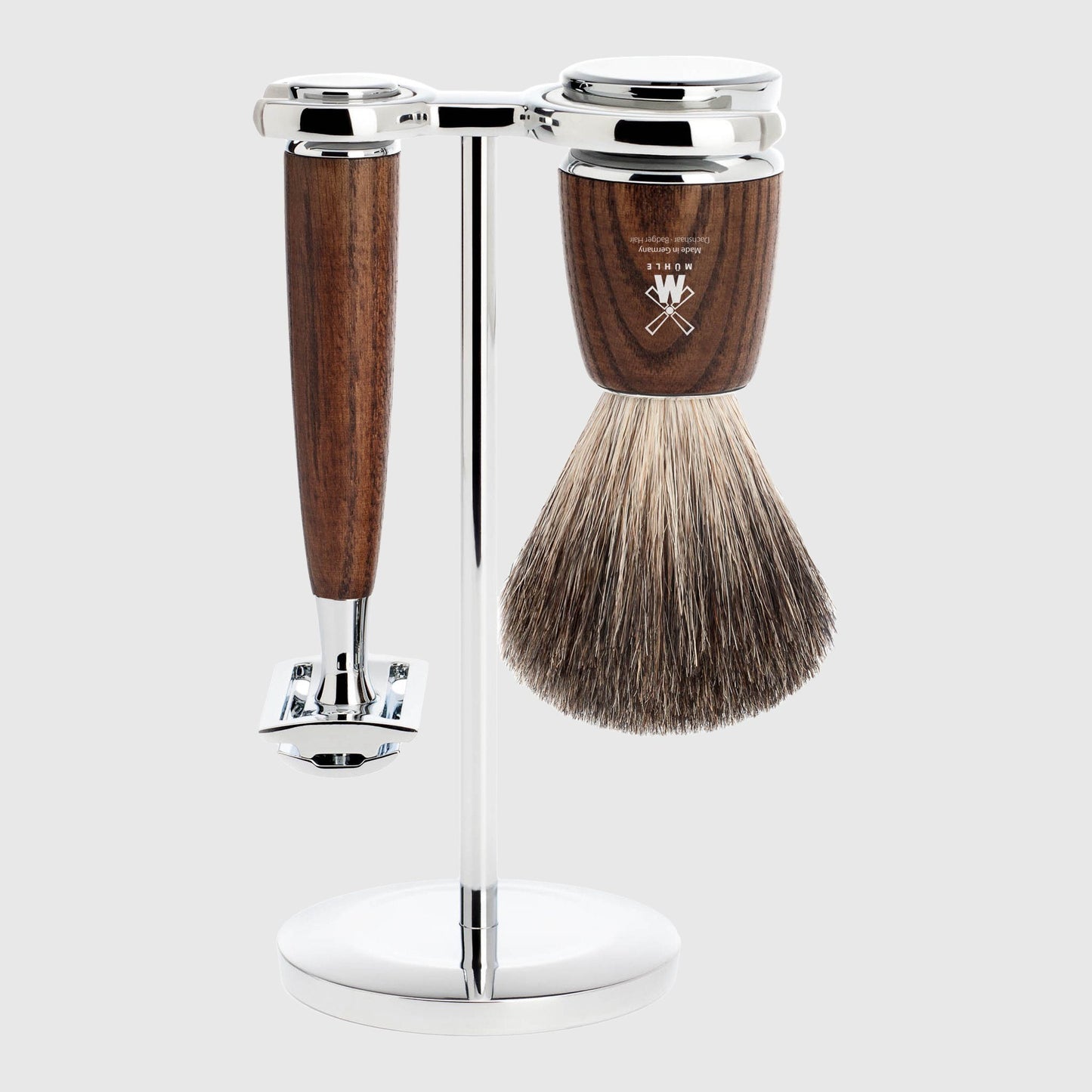 Rytmo 3-piece Shave Set Startsett til tradisjonell barbering Barbershop.no Ash Pure Badger 