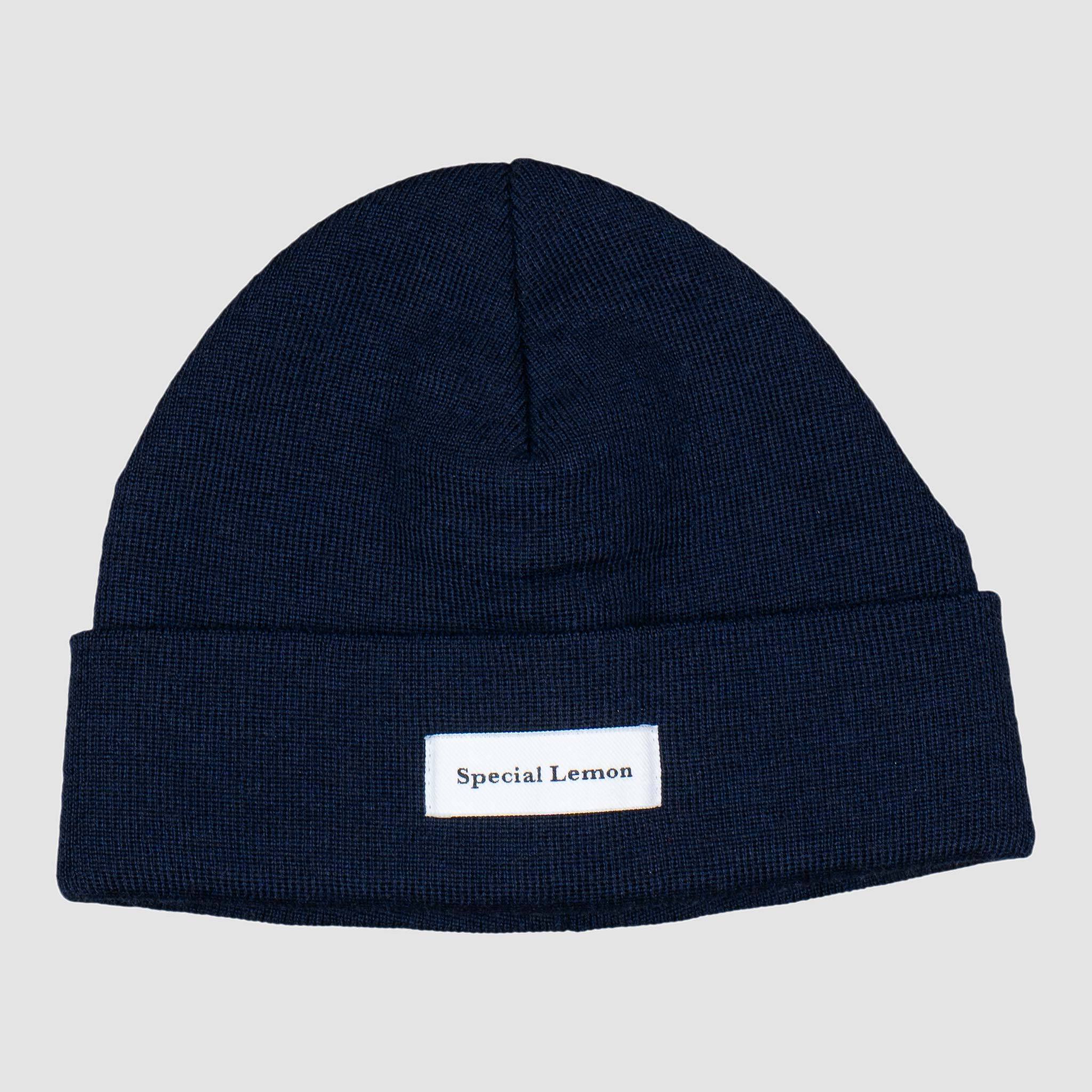 Special Lemon Logo Beanie - Navy White Headwear Special Lemon 