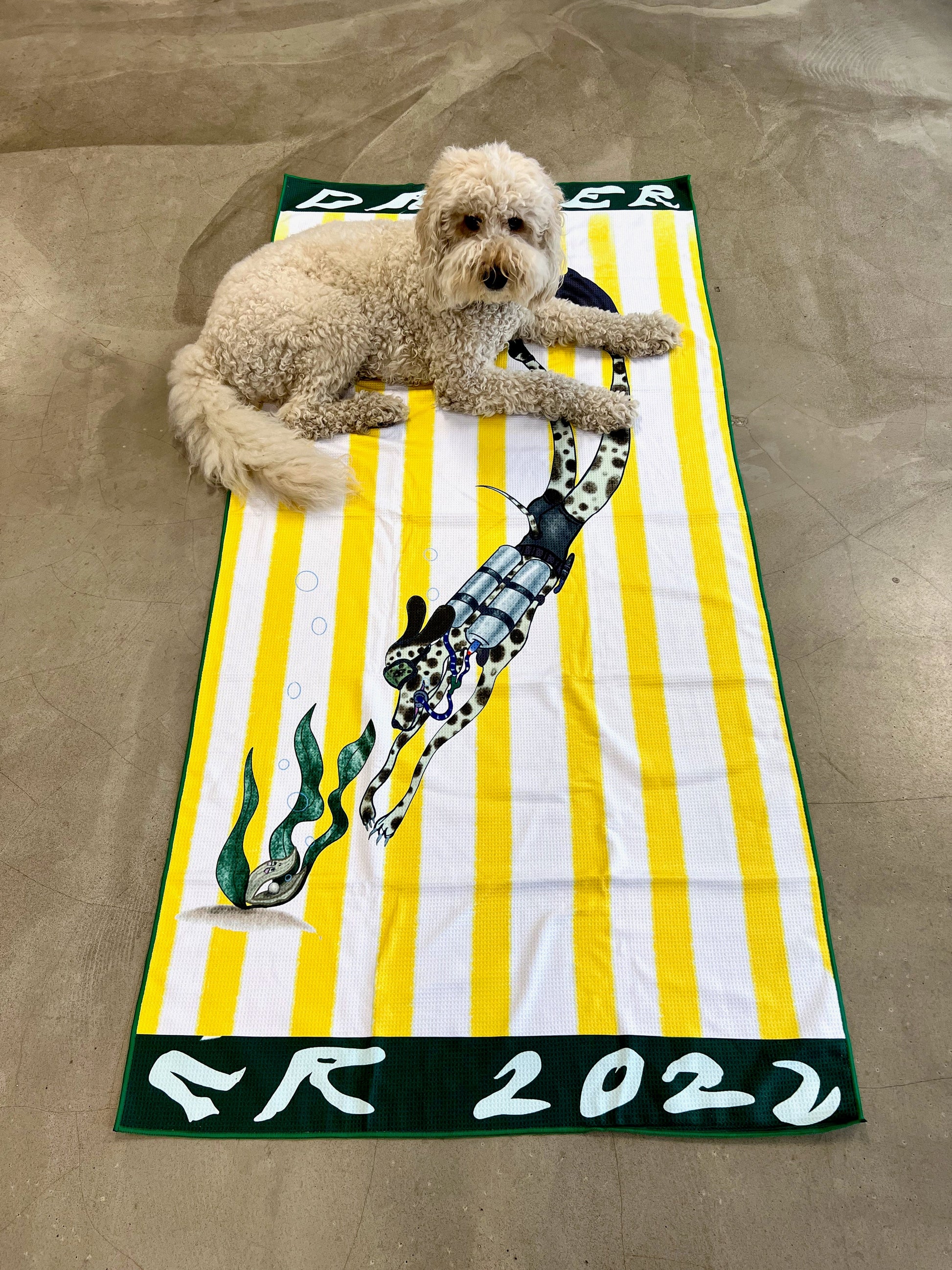 Special Lemon Microfibre Beach Towel Dog Diver – Dapper