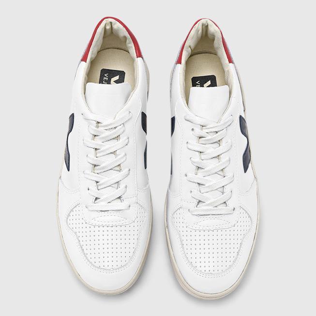 Veja V10 Leather Sneakers - Extra White / Nautico / Pekin Footwear Veja 
