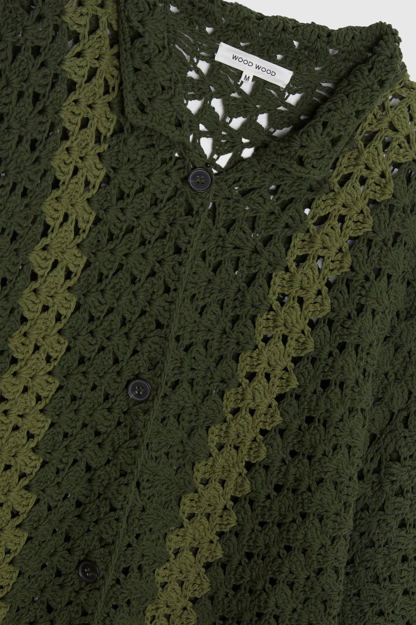 Wood Wood Jeremy Crochet Shirt - Dark Green Knitwear Wood Wood 